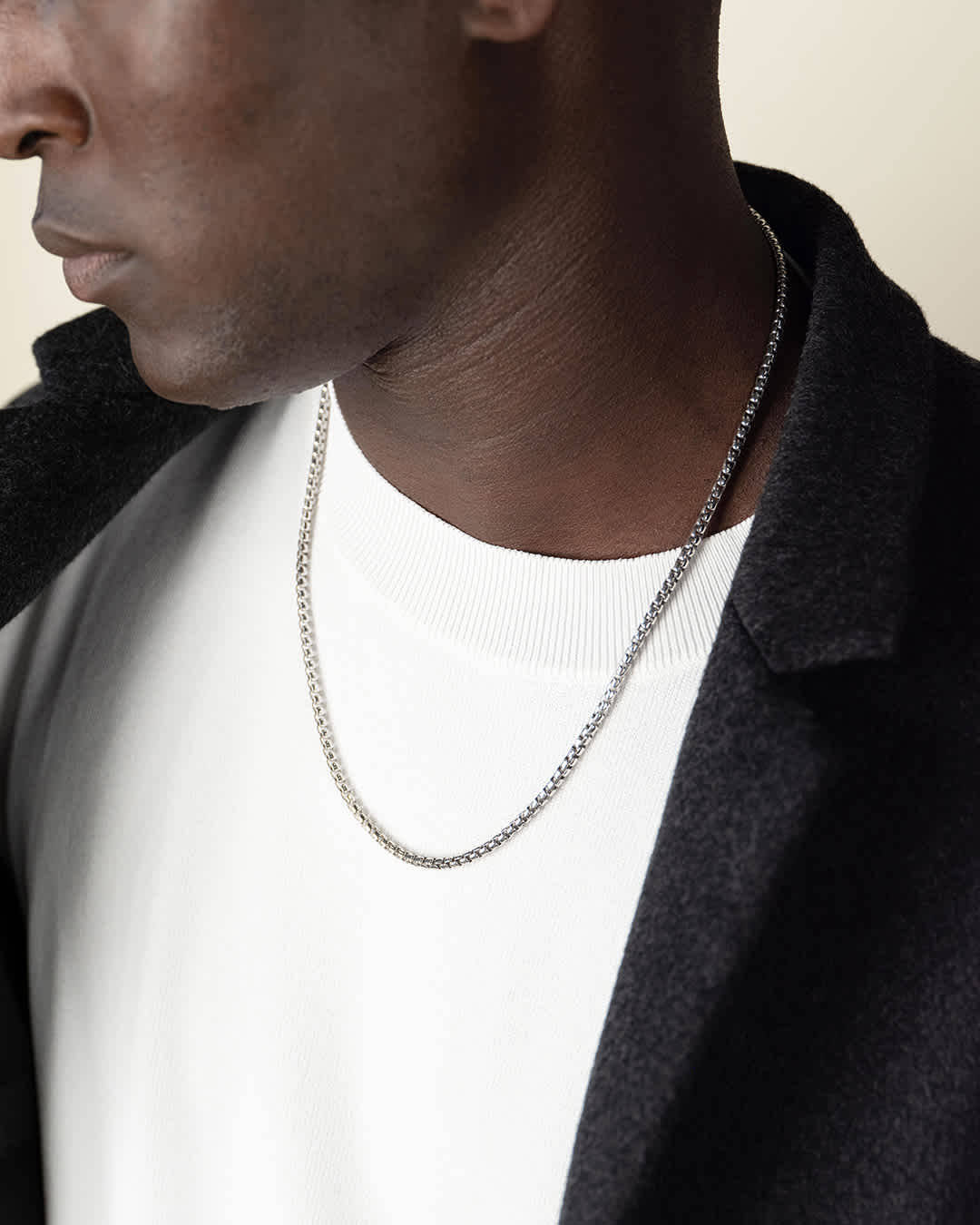 3mm Rounded Box Chain 3mm Round Box Chain for Men | Gold, Silver & Black – SimpleXpressTT